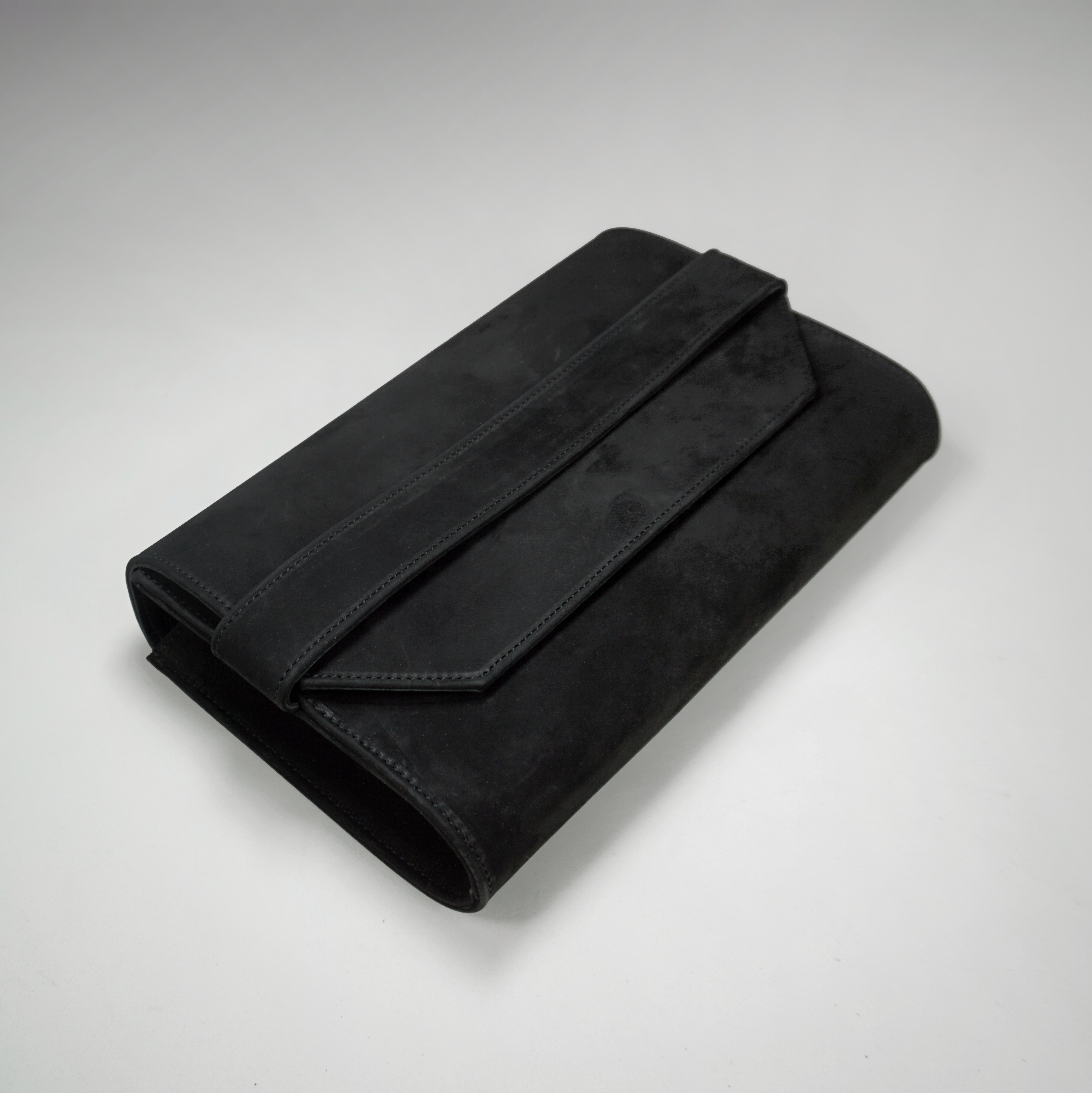 Custodia In Pelle Nera Per Localizzatore Deben MK3 (Cerca Furetti) - Fatta A Mano, Con Passante Cintura E Borchia, UK